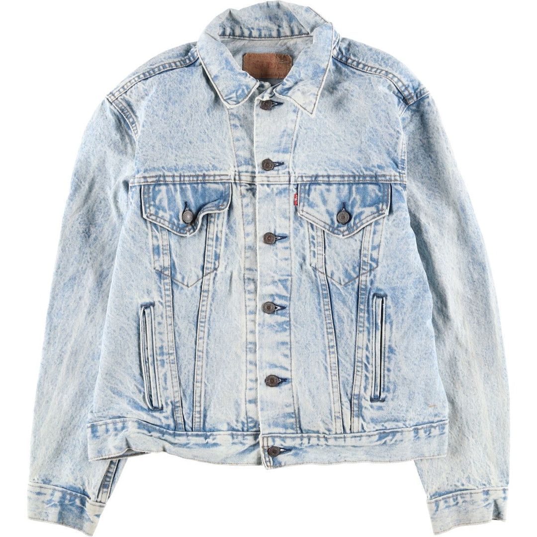 90'S Levi's 70506-0217 Chemical Wash Denim Jacket, Made in USA, Men's Size Medium, Vintage cotton blue type Vintage Second Hand