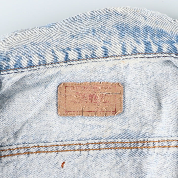 90'S Levi's 70506-0217 Chemical Wash Denim Jacket, Made in USA, Men's Size Medium, Vintage cotton blue type Vintage Second Hand