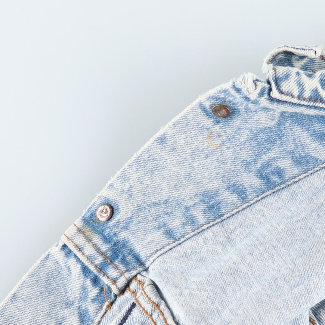 90'S Levi's 70506-0217 Chemical Wash Denim Jacket, Made in USA, Men's Size Medium, Vintage cotton blue type Vintage Second Hand