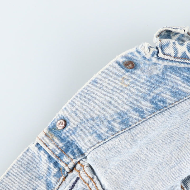 90'S Levi's 70506-0217 Chemical Wash Denim Jacket, Made in USA, Men's Size Medium, Vintage cotton blue type Vintage Second Hand