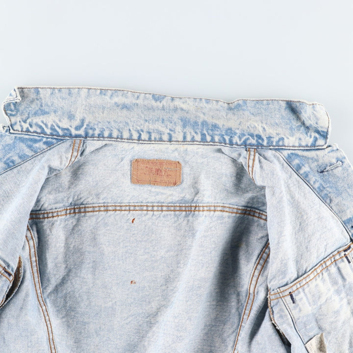 90'S Levi's 70506-0217 Chemical Wash Denim Jacket, Made in USA, Men's Size Medium, Vintage cotton blue type Vintage Second Hand