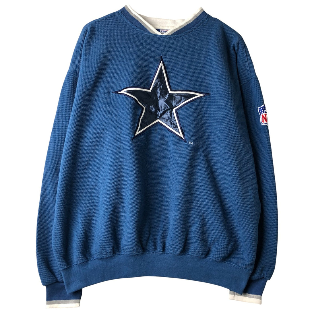 Vintage 90'S Starter NFL Dallas Cowboys Thermal Sweatshirt, Men's Size XL polyester blue type Vintage Second Hand
