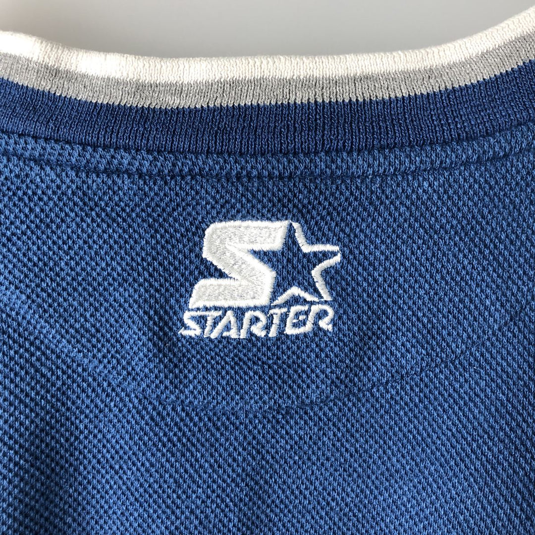 Vintage 90'S Starter NFL Dallas Cowboys Thermal Sweatshirt, Men's Size XL polyester blue type Vintage Second Hand
