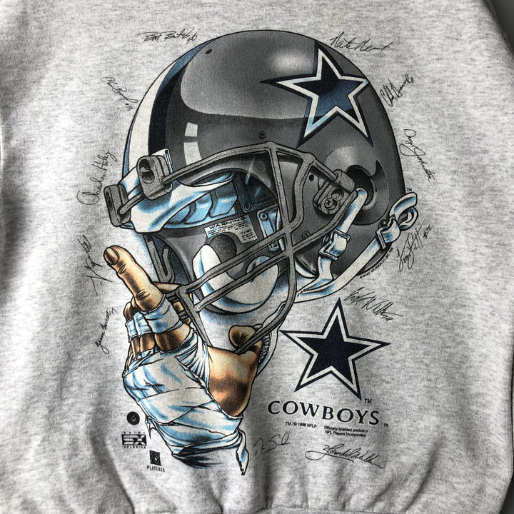 Vintage 90'S Delta NFL Dallas Cowboys print sweatshirt, Made in USA, Men's Size Large polyester gray type Vintage Second Hand