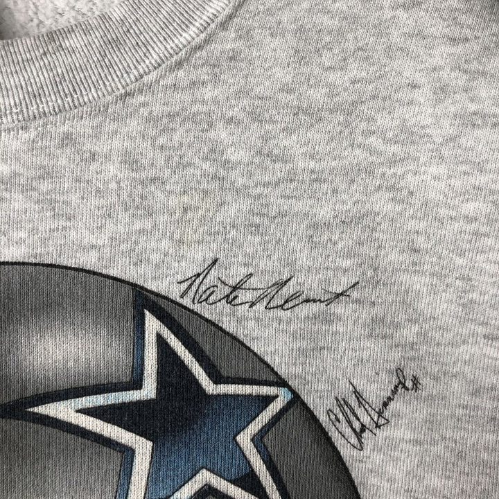 Vintage 90'S Delta NFL Dallas Cowboys print sweatshirt, Made in USA, Men's Size Large polyester gray type Vintage Second Hand