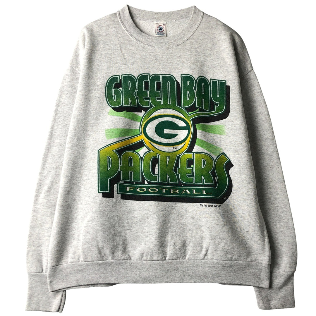 Vintage 90'S Delta NFL Green Bay Packers Print Sweatshirt, Made in USA, Men's XL cotton gray type Vintage Second Hand