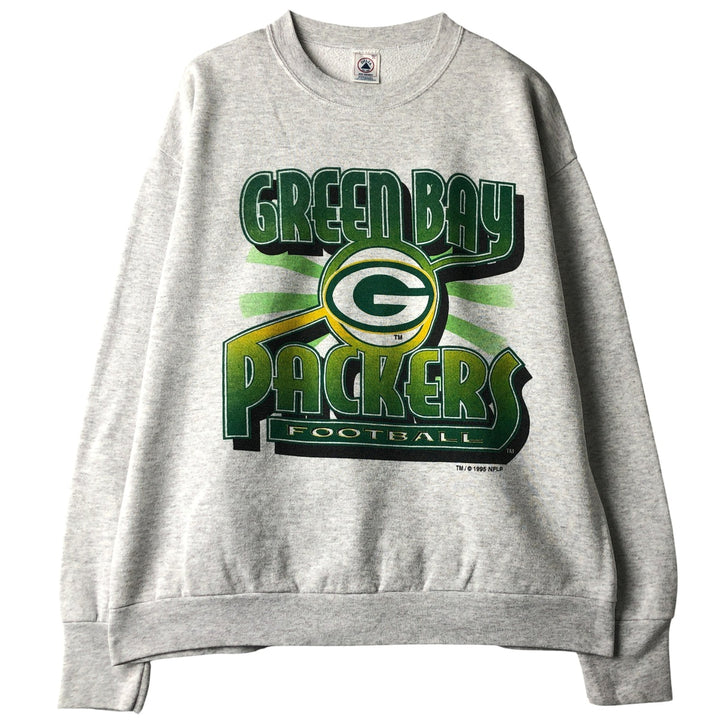 Vintage 90'S Delta NFL Green Bay Packers Print Sweatshirt, Made in USA, Men's XL cotton gray type Vintage Second Hand