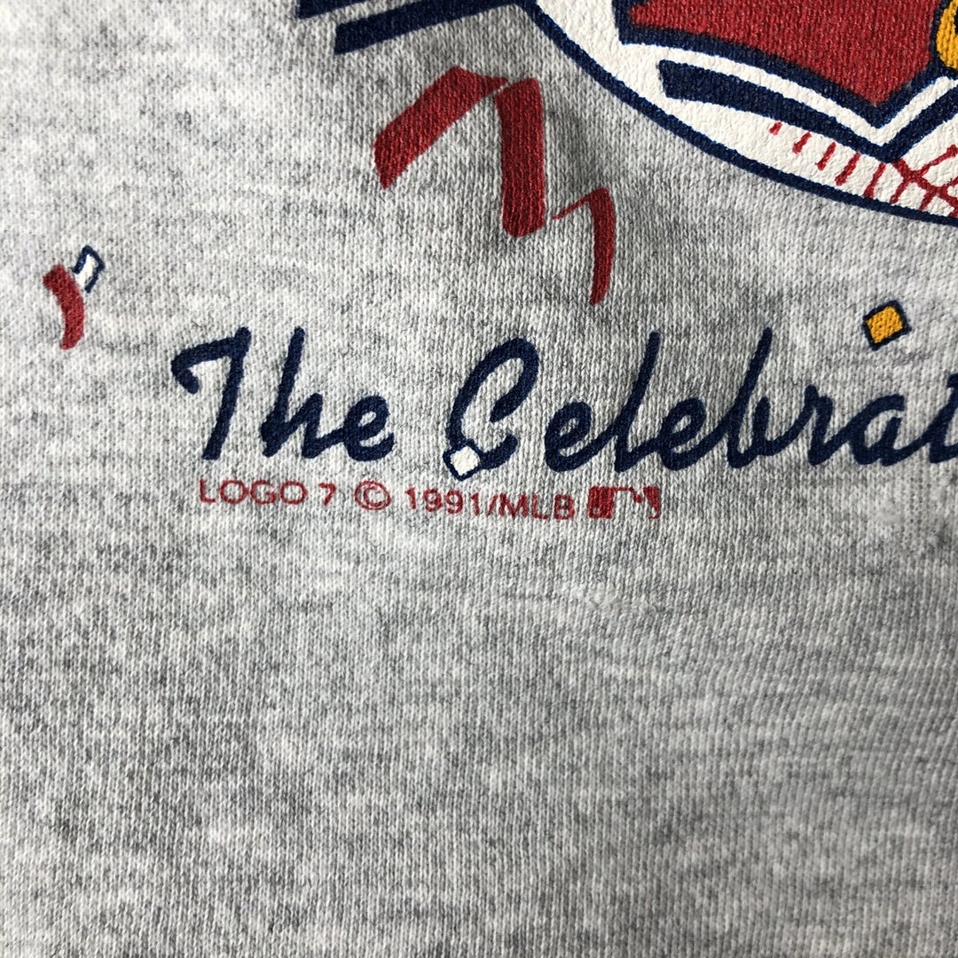 Vintage 90'S Tultex SuperWeight MLB Minnesota Twins Print Sweatshirt, Made in USA, Men's Size XL cotton gray type Vintage Second Hand