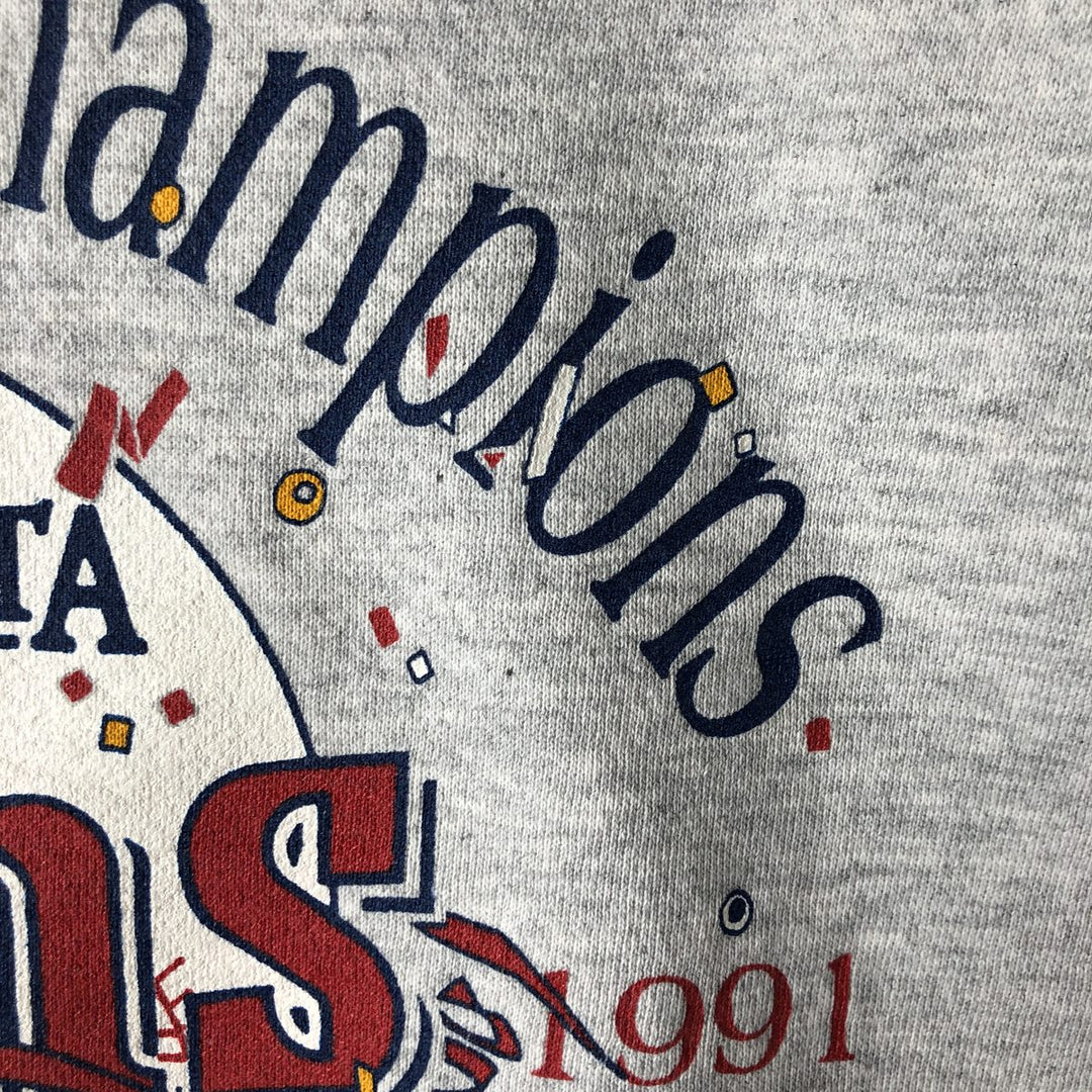 Vintage 90'S Tultex SuperWeight MLB Minnesota Twins Print Sweatshirt, Made in USA, Men's Size XL cotton gray type Vintage Second Hand