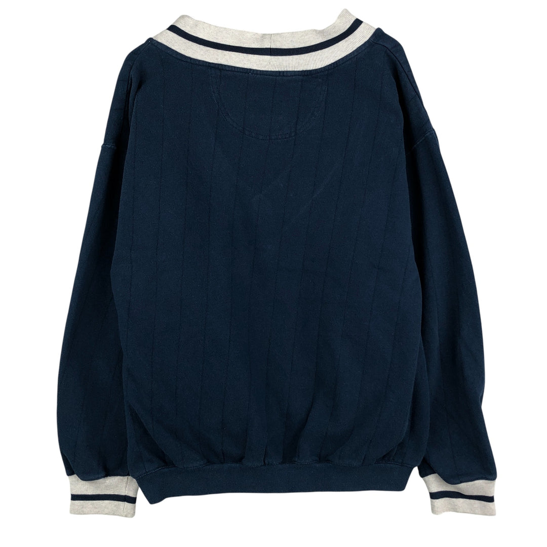 90'S Dockers V-neck sweatshirt, Made in USA, Men's Size L, Vintage cotton navy blue type Vintage Second Hand
