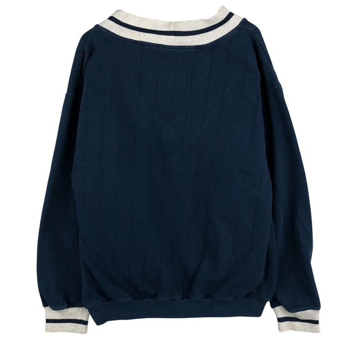90'S Dockers V-neck sweatshirt, Made in USA, Men's Size L, Vintage cotton navy blue type Vintage Second Hand