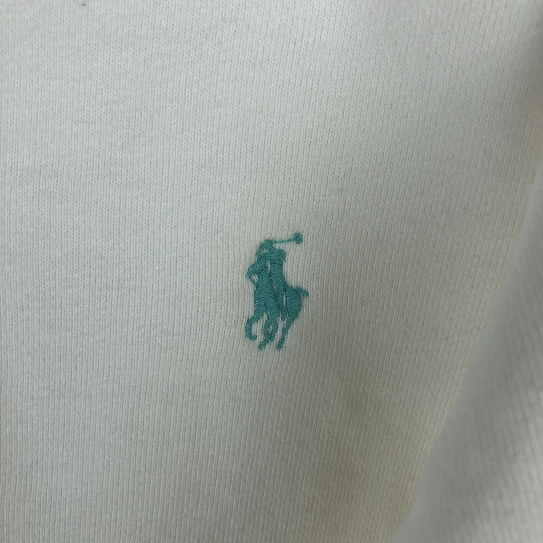 Ralph Lauren POLO by Ralph Lauren One Point Logo Sweatshirt Trainer Men's L size cotton white type Vintage Second Hand