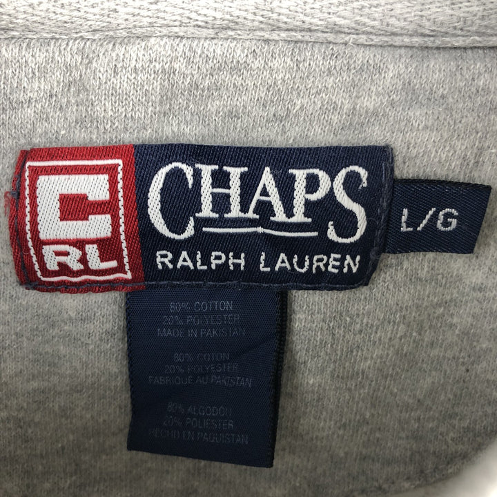 Ralph Lauren CHAPS Stars and Stripes Logo Sweatshirt, Men's Size L cotton gray type Vintage Second Hand