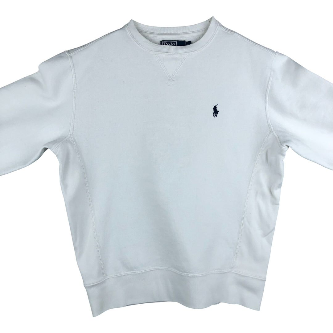 Ralph Lauren POLO by Ralph Lauren One Point Logo Sweatshirt Trainer Men's S Size cotton white type Vintage Second Hand