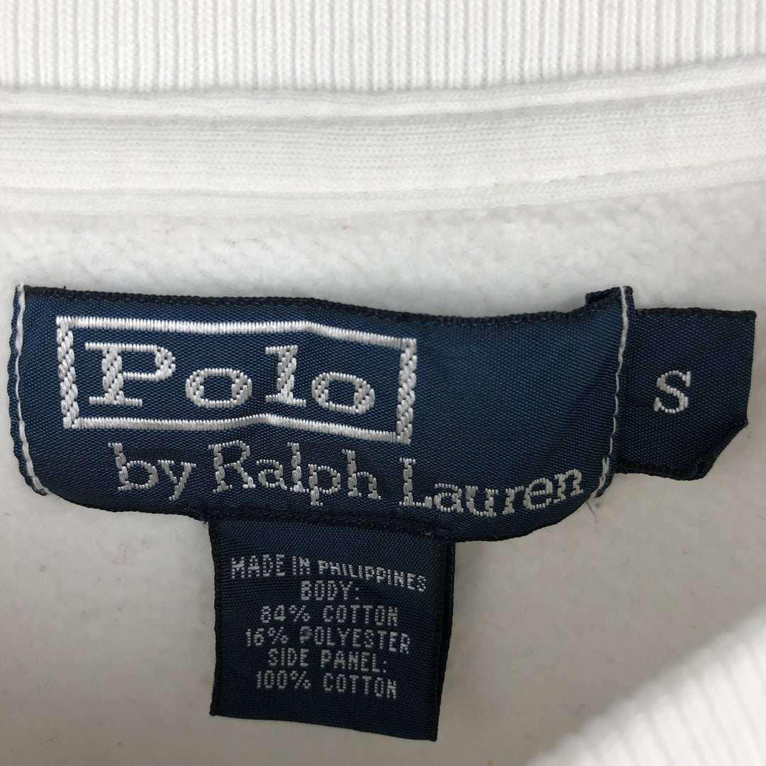 Ralph Lauren POLO by Ralph Lauren One Point Logo Sweatshirt Trainer Men's S Size cotton white type Vintage Second Hand