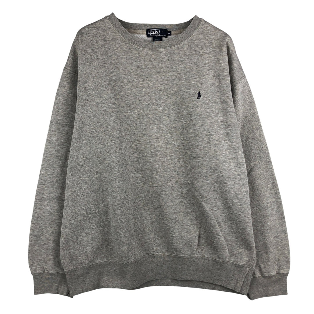 Ralph Lauren POLO by Ralph Lauren One Point Logo Sweatshirt Trainer Men's XL cotton gray type Vintage Second Hand