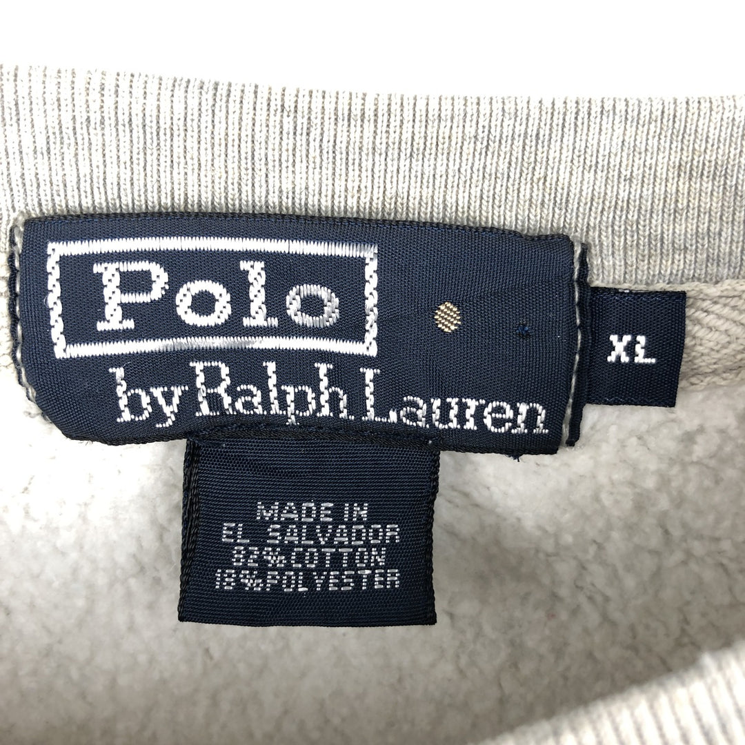 Ralph Lauren POLO by Ralph Lauren One Point Logo Sweatshirt Trainer Men's XL cotton gray type Vintage Second Hand
