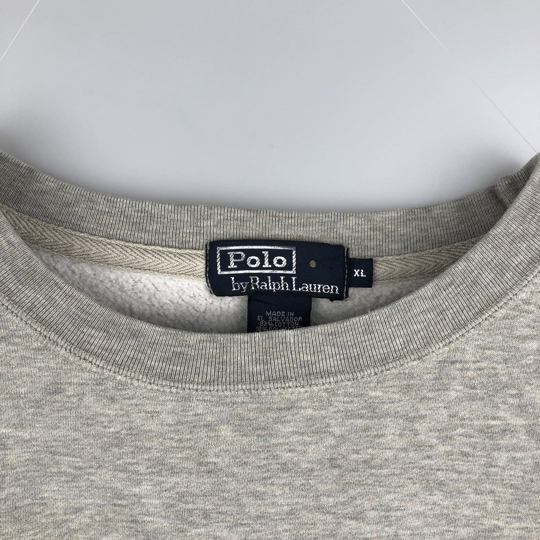 Ralph Lauren POLO by Ralph Lauren One Point Logo Sweatshirt Trainer Men's XL cotton gray type Vintage Second Hand