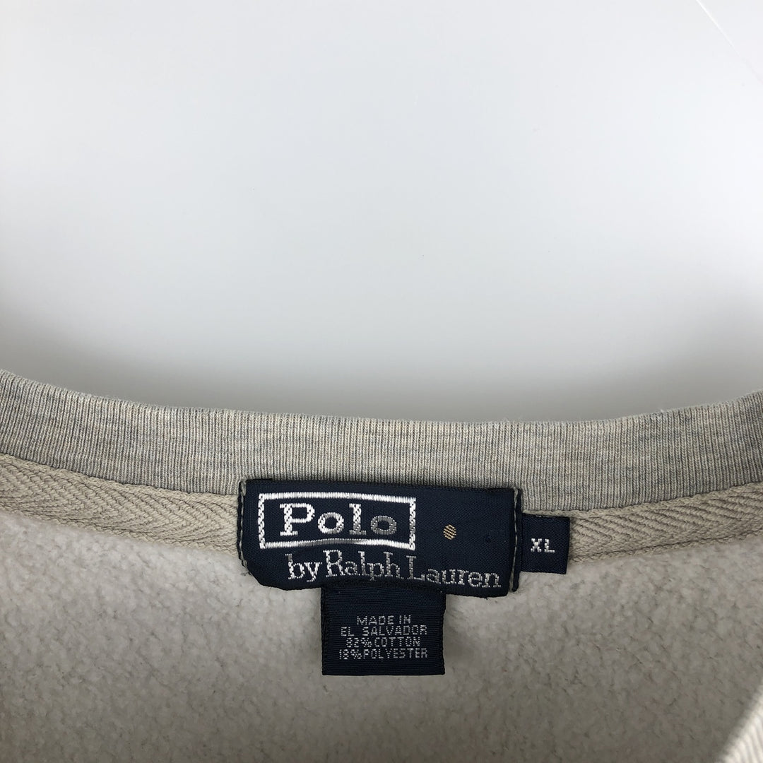 Ralph Lauren POLO by Ralph Lauren One Point Logo Sweatshirt Trainer Men's XL cotton gray type Vintage Second Hand