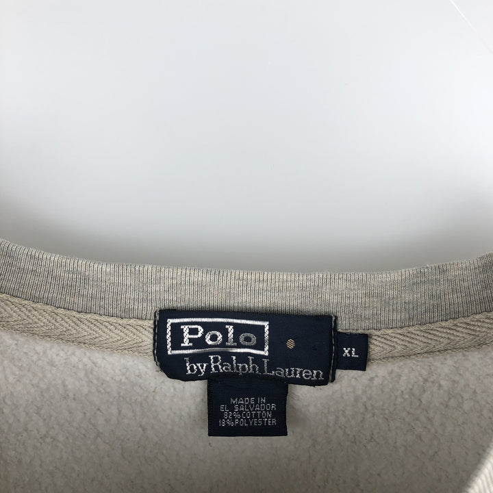 Ralph Lauren POLO by Ralph Lauren One Point Logo Sweatshirt Trainer Men's XL cotton gray type Vintage Second Hand