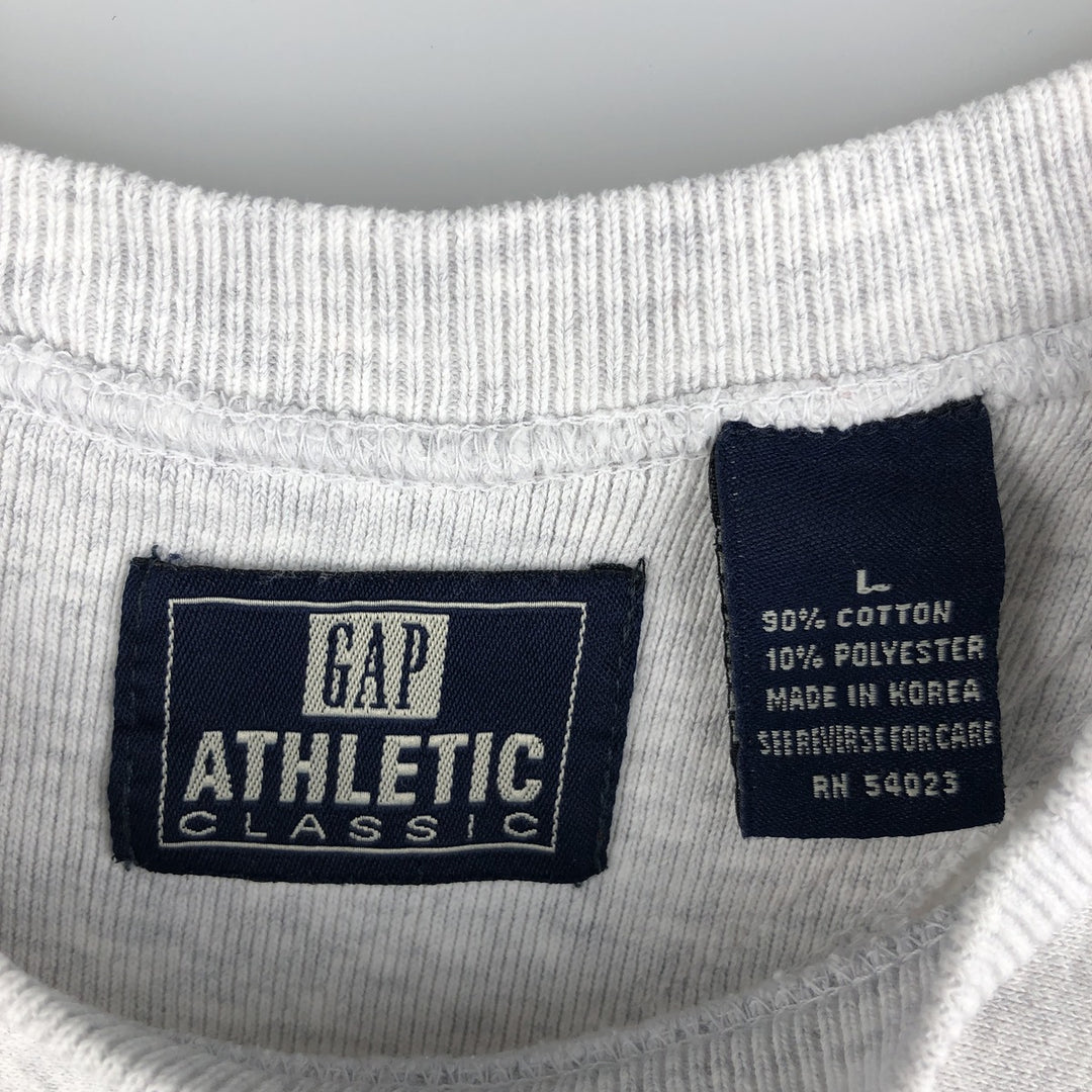 Vintage 90'S GAP ATHLETIC CLASSIC logo sweatshirt, men's size L. cotton white type Vintage Second Hand