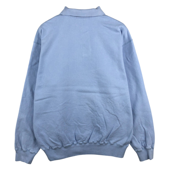 Ralph Lauren POLO by Ralph Lauren half button collar sweatshirt, men's size L cotton Blue type light blue Vintage Second Hand