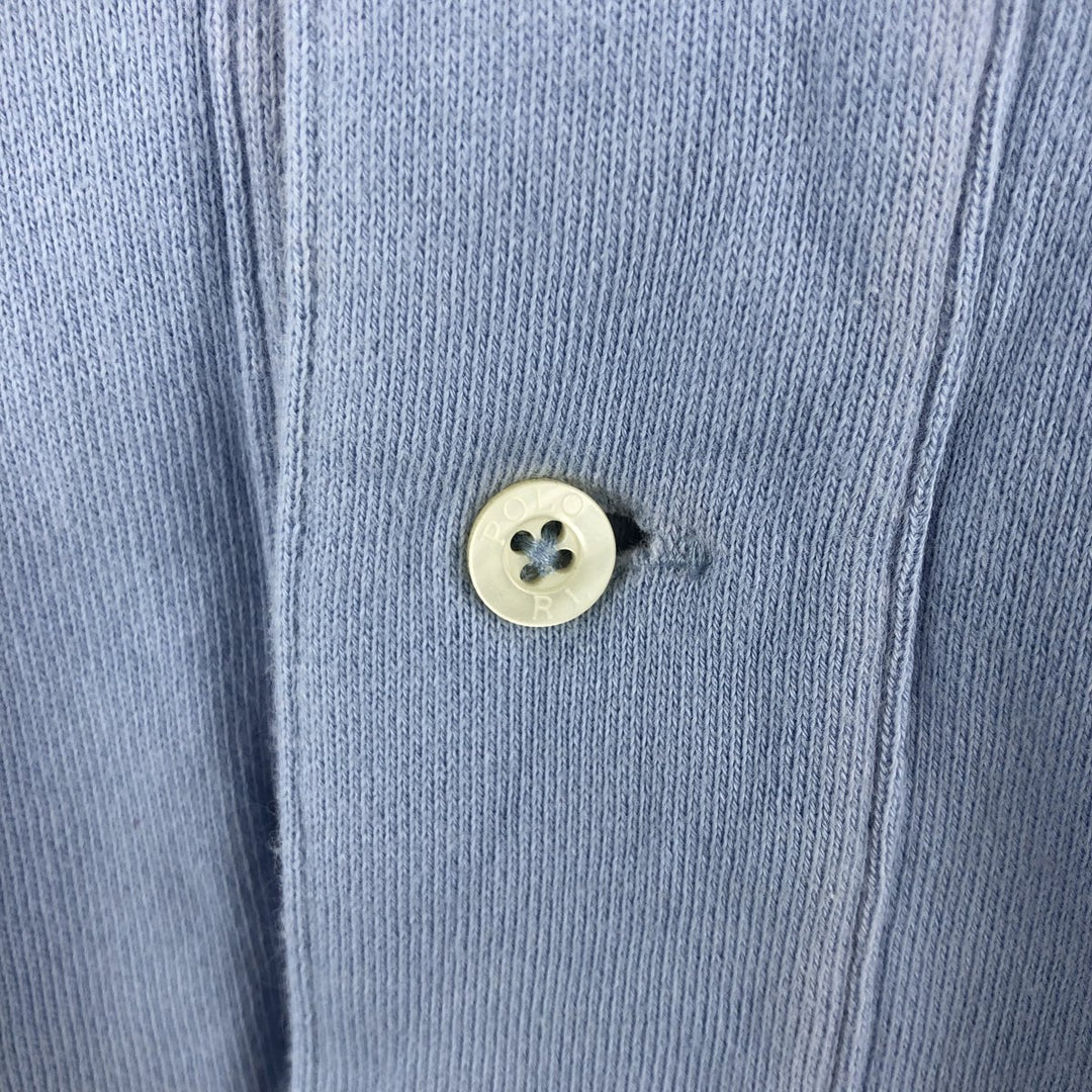 Ralph Lauren POLO by Ralph Lauren half button collar sweatshirt, men's size L cotton Blue type light blue Vintage Second Hand