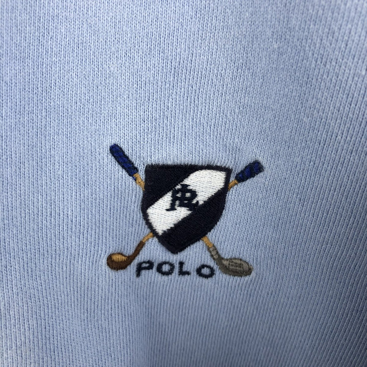 Ralph Lauren POLO by Ralph Lauren half button collar sweatshirt, men's size L cotton Blue type light blue Vintage Second Hand