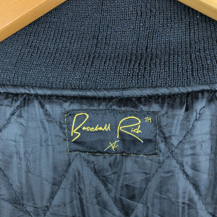 Baseball Rich Padded Varsity Sweat Jacket, Men's XL unclear black type Vintage Second Hand