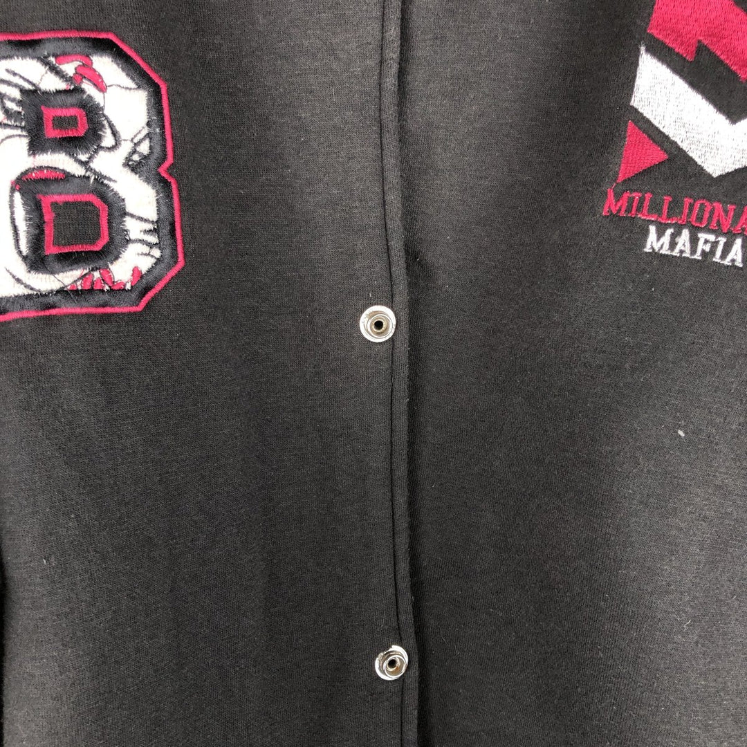Baseball Rich Padded Varsity Sweat Jacket, Men's XL unclear black type Vintage Second Hand