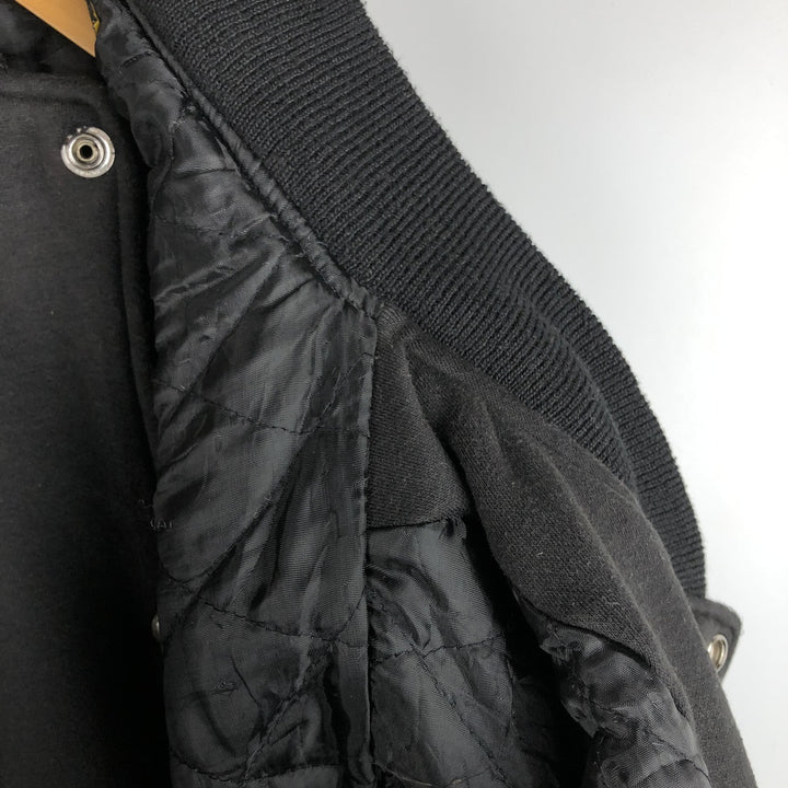 Baseball Rich Padded Varsity Sweat Jacket, Men's XL unclear black type Vintage Second Hand