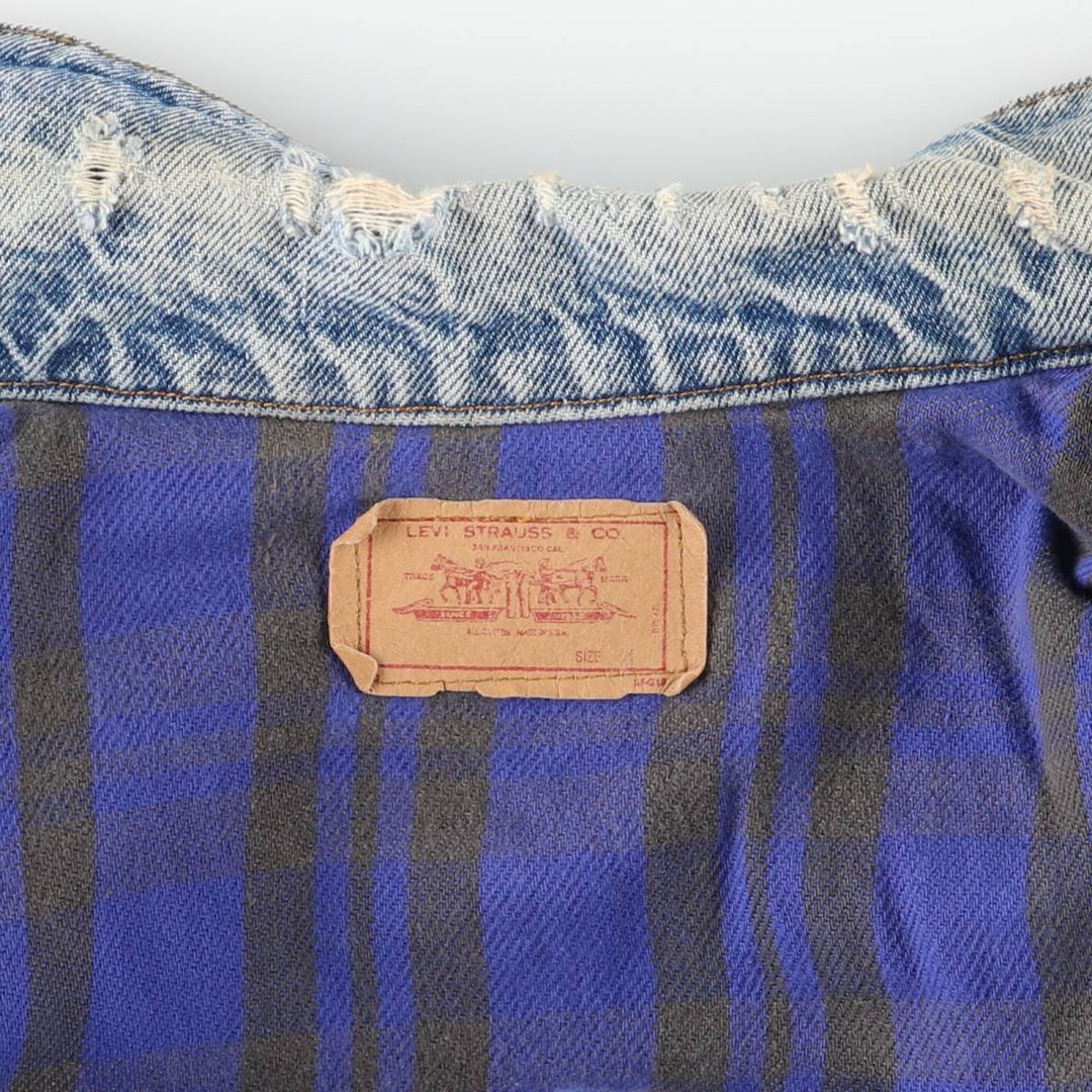 Vintage 1980'S Levi's 70411-9318 denim jacket, made in the USA, size small, men's cotton blue type Vintage Second Hand