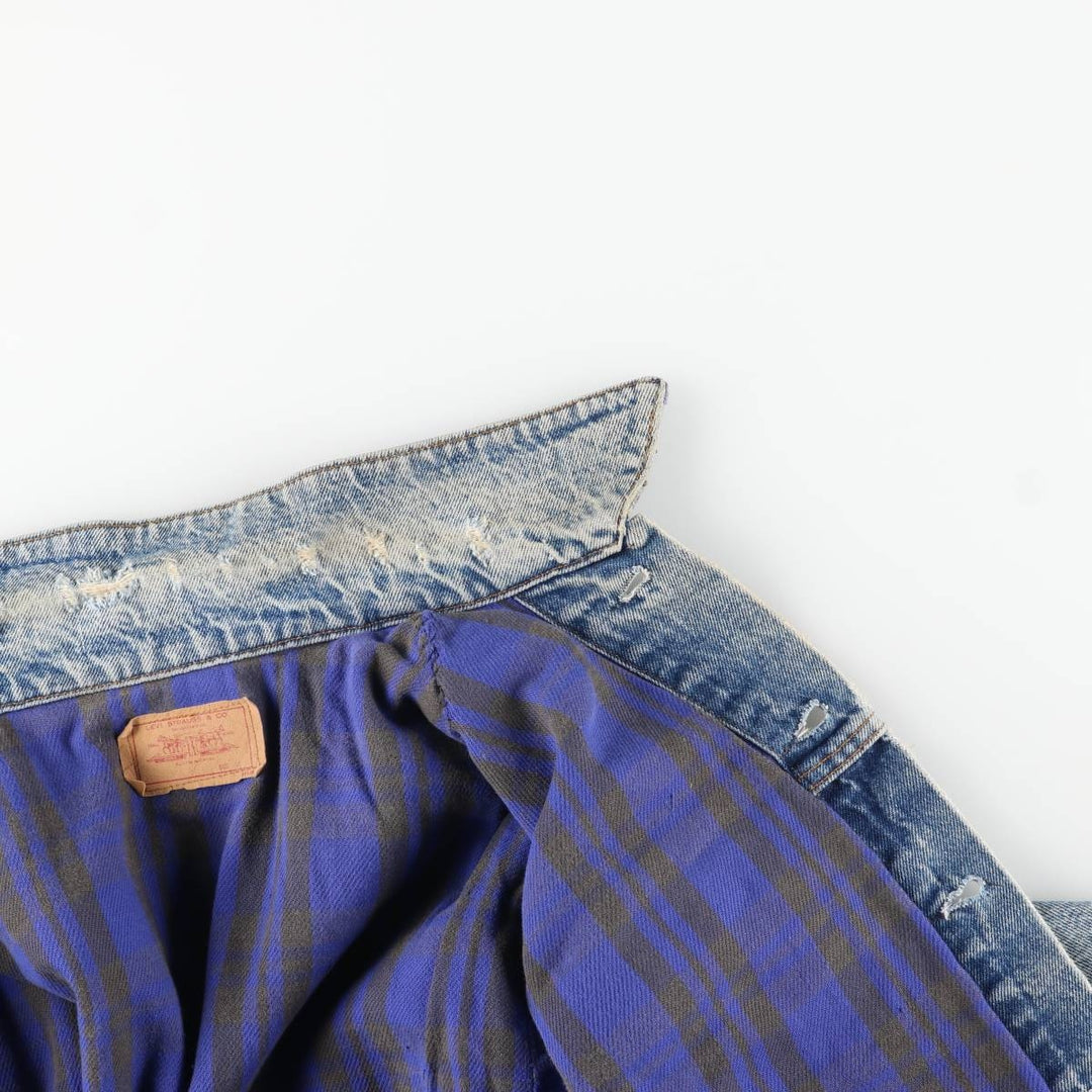 Vintage 1980'S Levi's 70411-9318 denim jacket, made in the USA, size small, men's cotton blue type Vintage Second Hand
