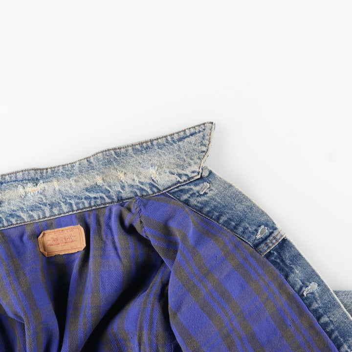 Vintage 1980'S Levi's 70411-9318 denim jacket, made in the USA, size small, men's cotton blue type Vintage Second Hand