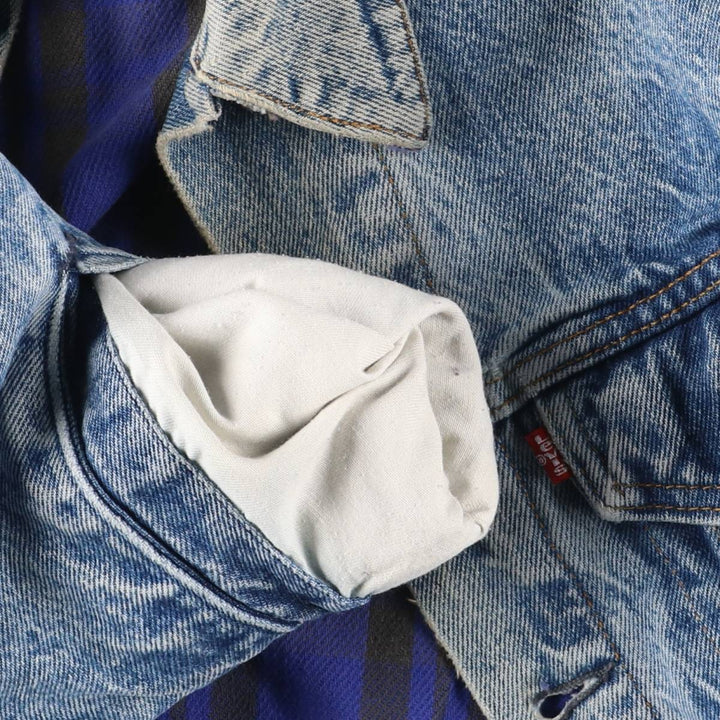 Vintage 1980'S Levi's 70411-9318 denim jacket, made in the USA, size small, men's cotton blue type Vintage Second Hand