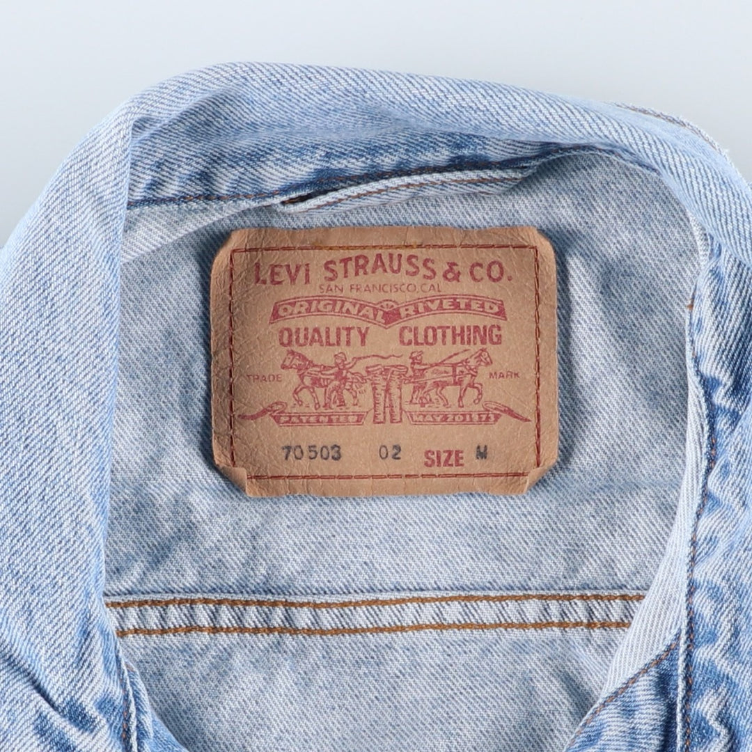 90'S Levi's 70503-0283 Denim Jacket, Men's Medium, Vintage unclear Blue type light blue Vintage Second Hand