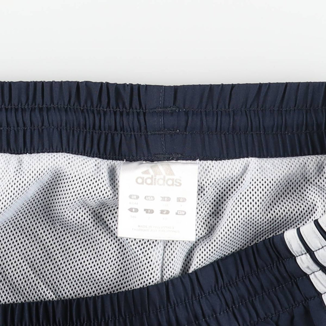 2000'S Adidas warm-up pants, nylon pants, crinkly pants, men's size XXL polyester navy blue type Vintage Second Hand