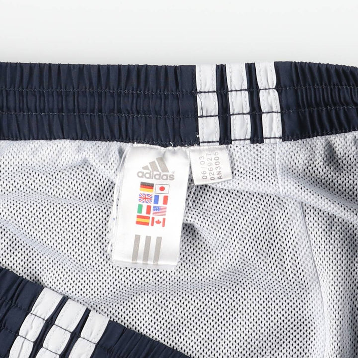 2000'S Adidas warm-up pants, nylon pants, crinkly pants, men's size XXL polyester navy blue type Vintage Second Hand