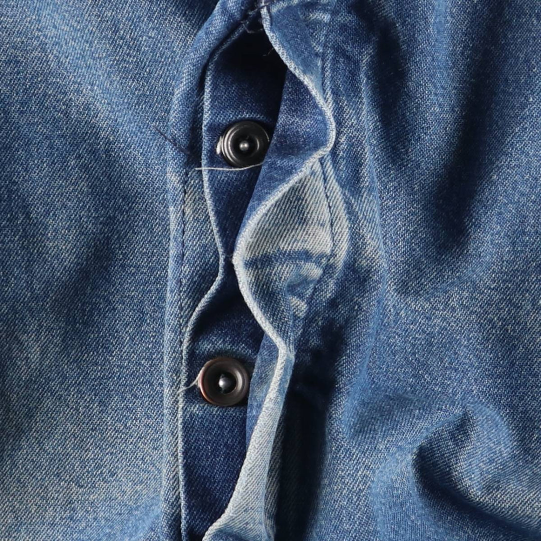 Round House Men's Oversized Denim Overalls, Made in the USA, Size W40 unclear blue type Vintage Second Hand