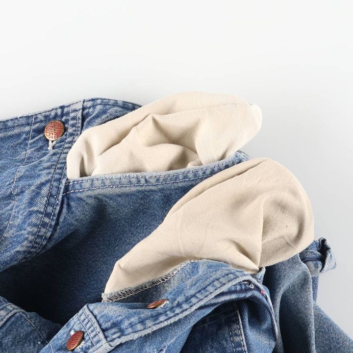 Round House Men's Oversized Denim Overalls, Made in the USA, Size W40 unclear blue type Vintage Second Hand