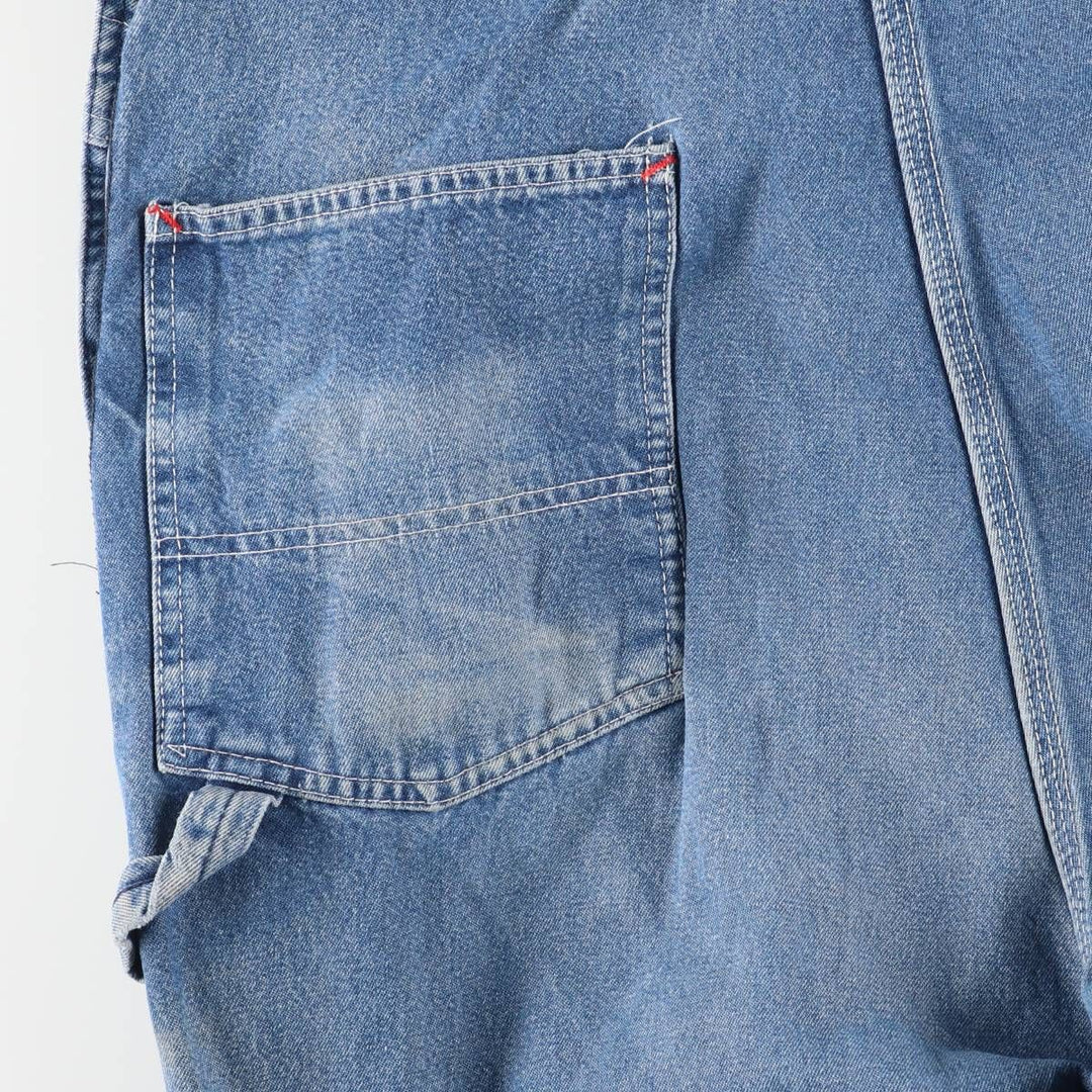 Round House Men's Oversized Denim Overalls, Made in the USA, Size W40 unclear blue type Vintage Second Hand
