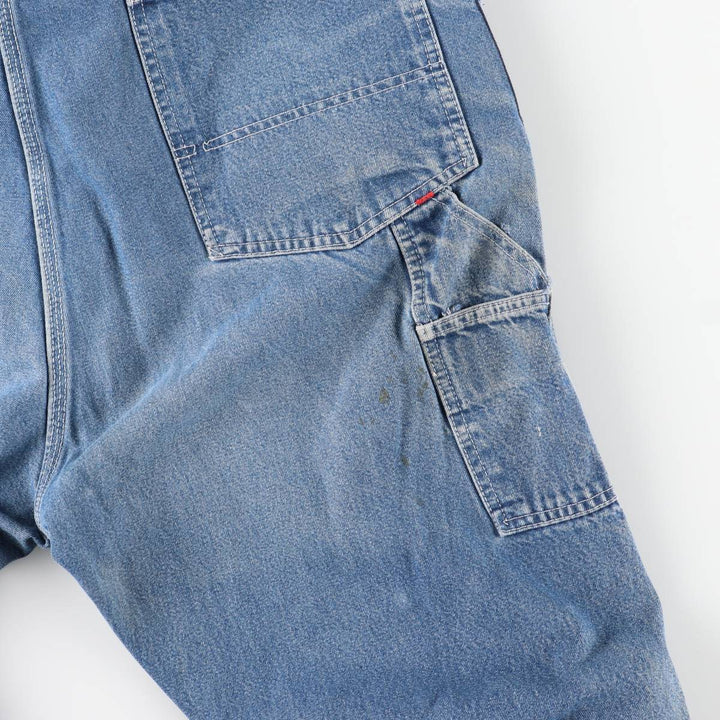 Round House Men's Oversized Denim Overalls, Made in the USA, Size W40 unclear blue type Vintage Second Hand
