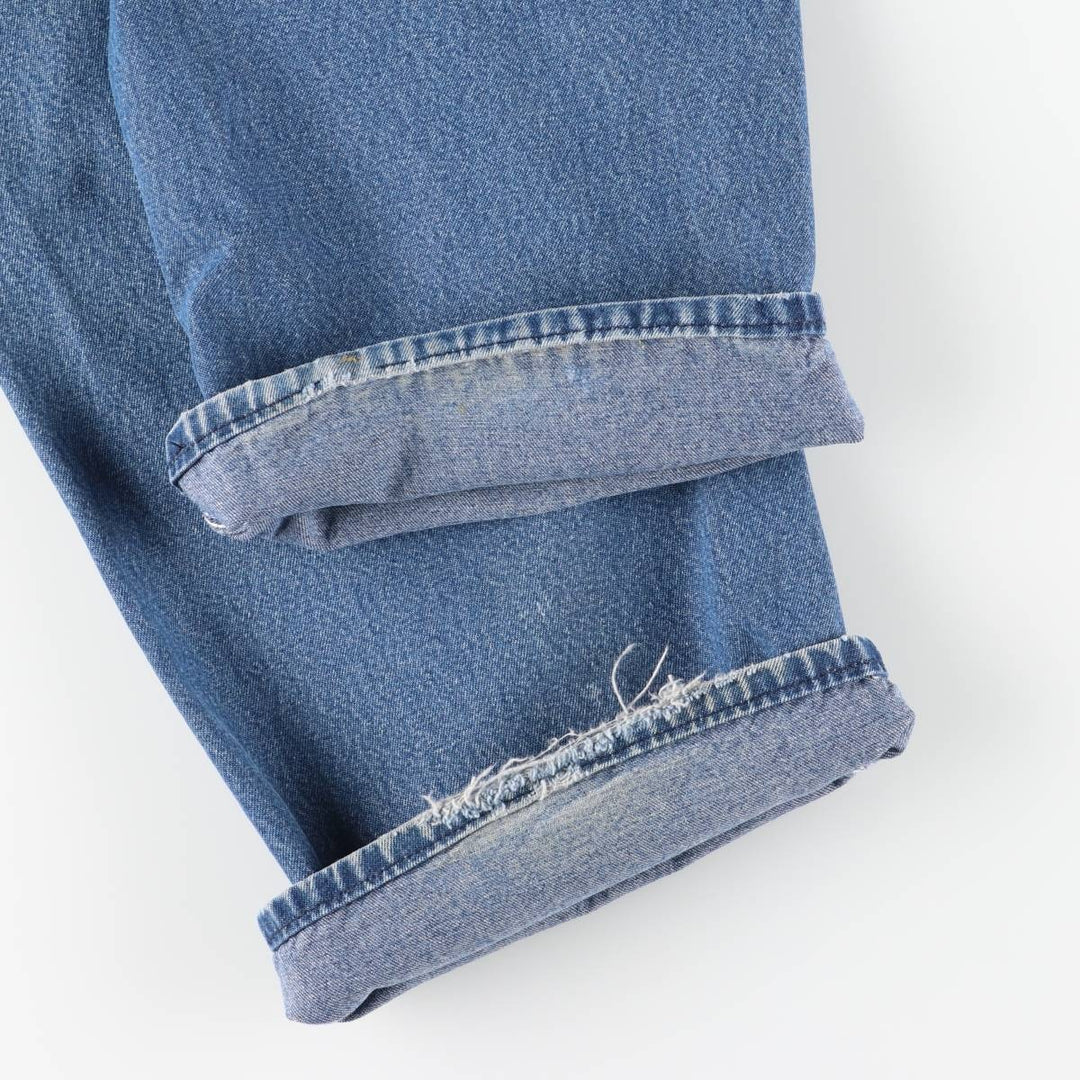 Round House Men's Oversized Denim Overalls, Made in the USA, Size W40 unclear blue type Vintage Second Hand