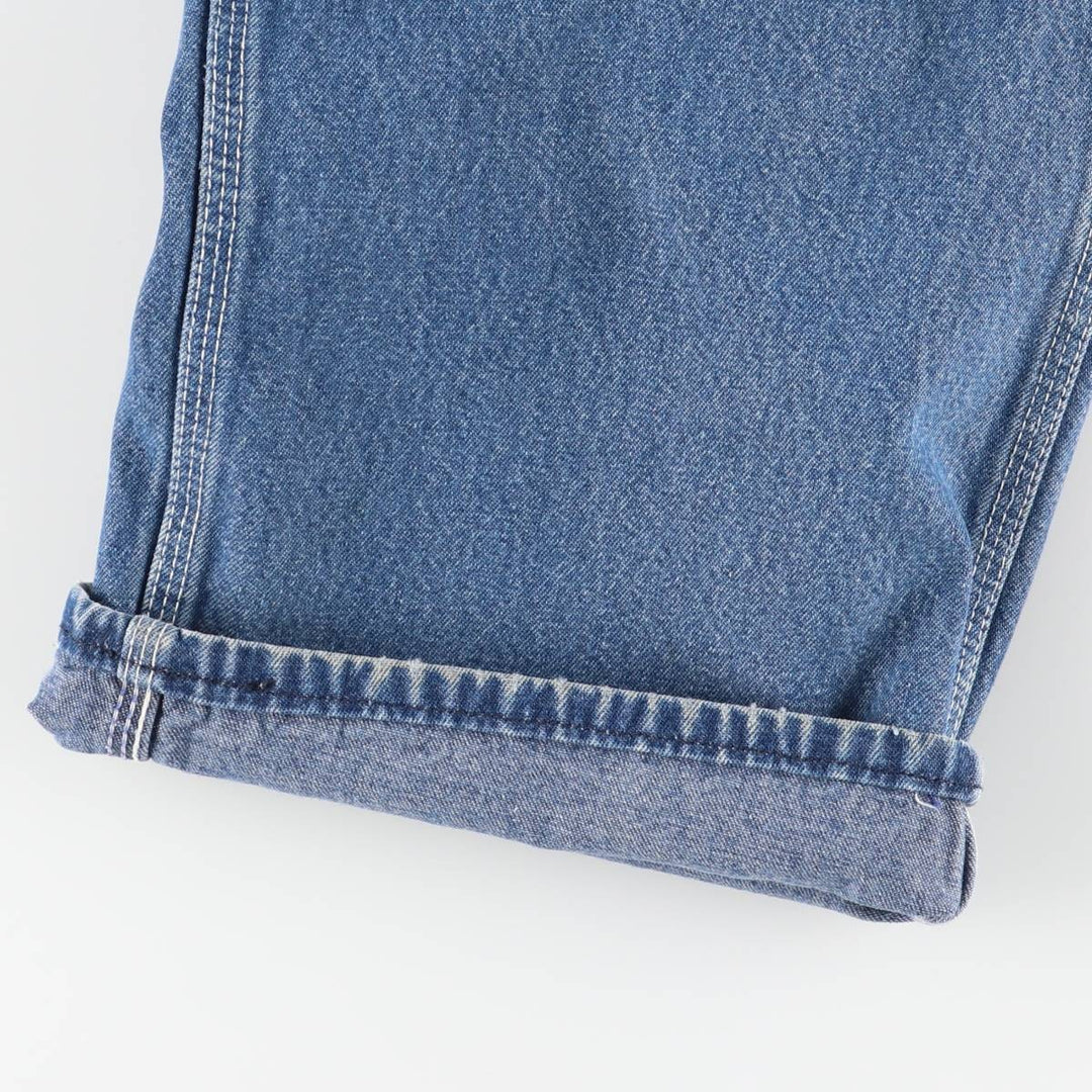 Round House Men's Oversized Denim Overalls, Made in the USA, Size W40 unclear blue type Vintage Second Hand