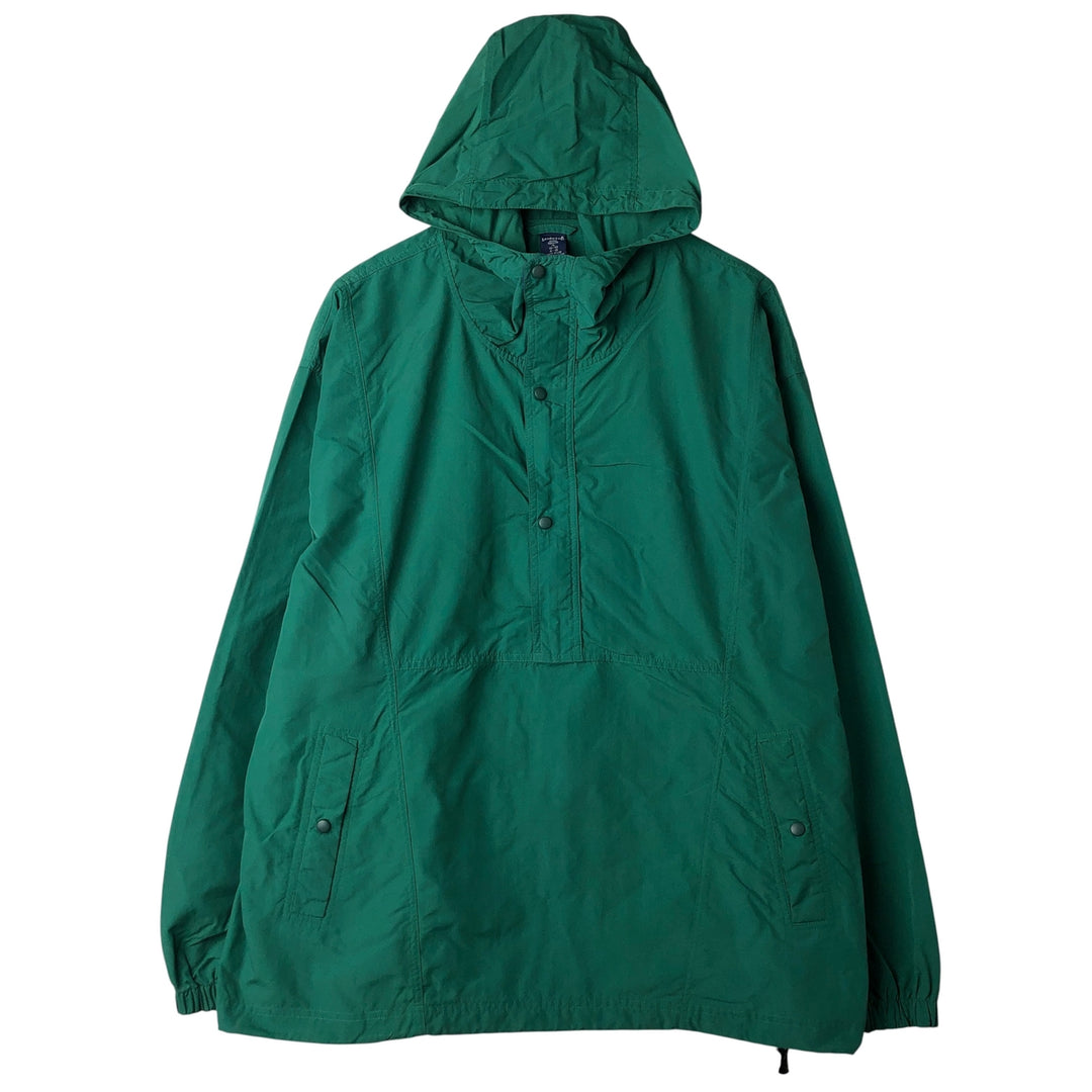 Vintage 90s-00'S Lands' End Hooded Half-Zip Nylon Pullover, Men's XL Nylon green type Vintage Second Hand