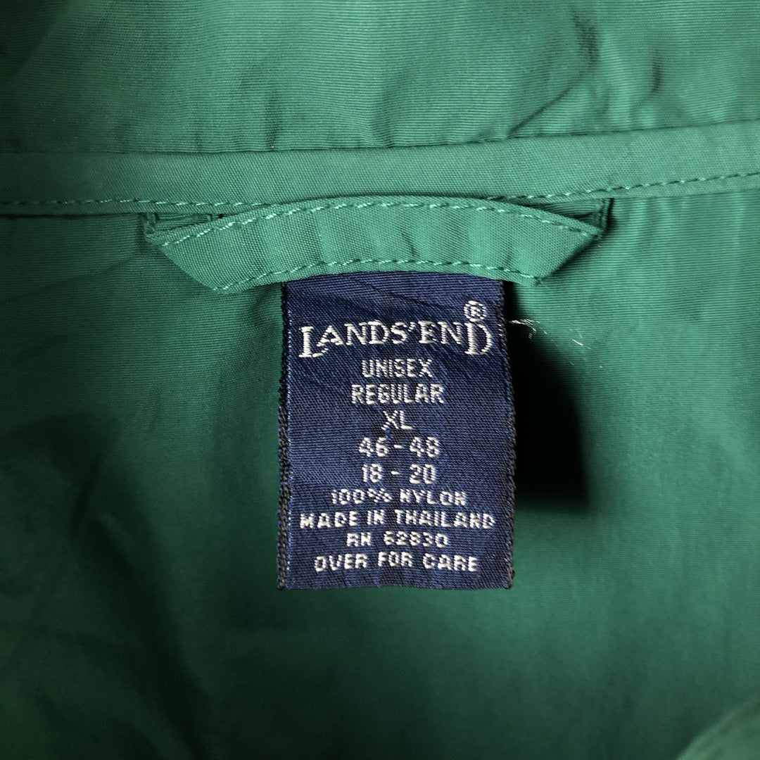 Vintage 90s-00'S Lands' End Hooded Half-Zip Nylon Pullover, Men's XL Nylon green type Vintage Second Hand