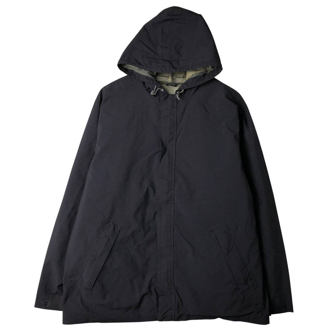Vintage 1980s-1990'S Lands' End hooded windbreaker, men's size XL polyester navy blue type Vintage Second Hand