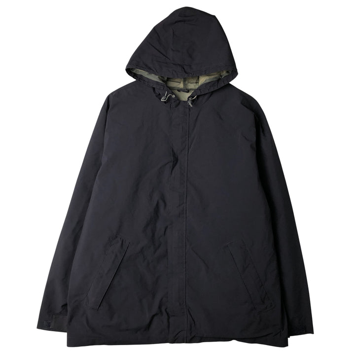 Vintage 1980s-1990'S Lands' End hooded windbreaker, men's size XL polyester navy blue type Vintage Second Hand