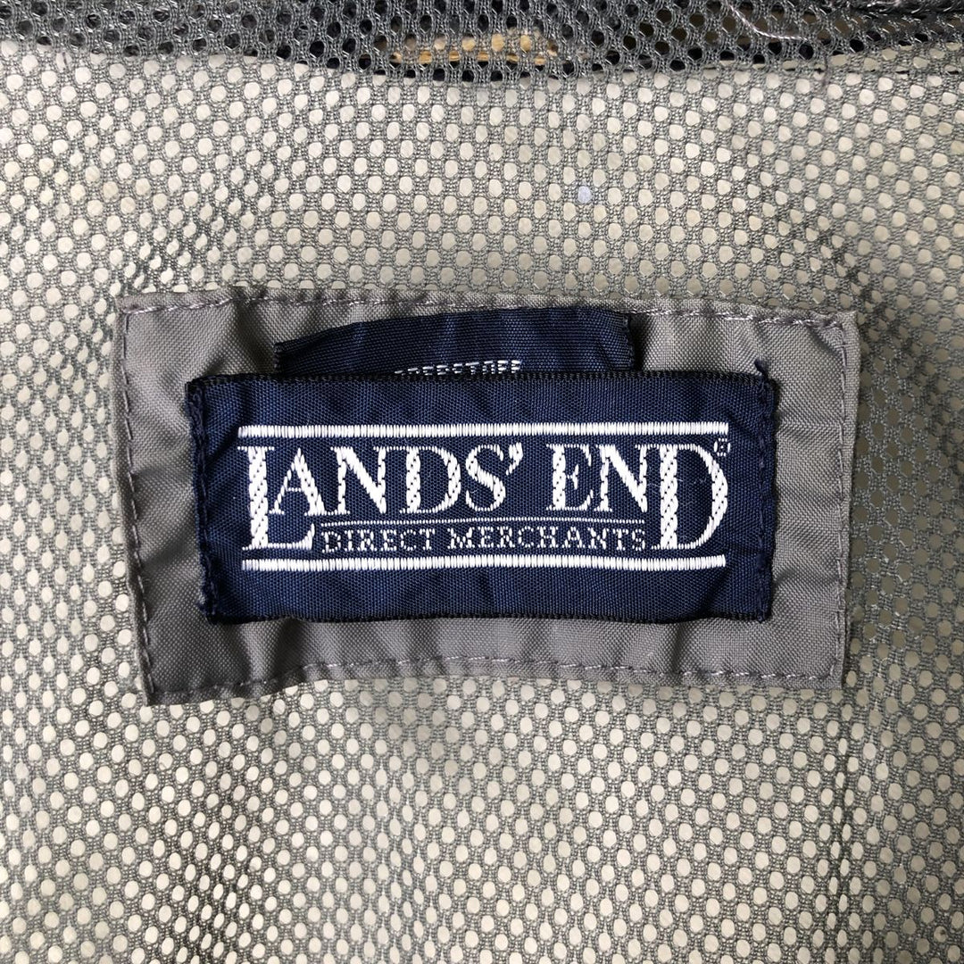Vintage 1980s-1990'S Lands' End hooded windbreaker, men's size XL polyester navy blue type Vintage Second Hand