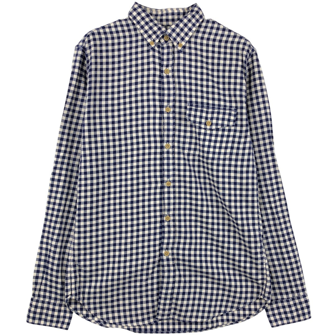 J.Crew Gingham Check Long Sleeve Button-Down Check Shirt, Men's Size Small cotton blue type Vintage Second Hand